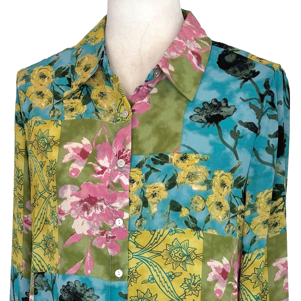 Rose & Olive floral patchwork blouse